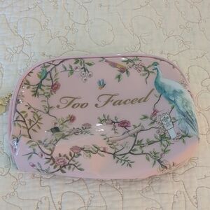 Too Faced Pink Floral Cosmetic Bag